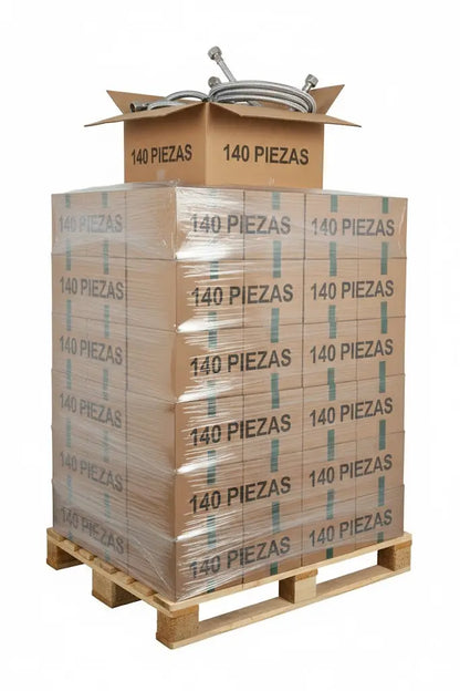 Manguera Alimentadora Con Tuerca Acero Inoxidable 1/2" X 1/2" X 100 Cm Cnx Master 140 Pzs - CNX