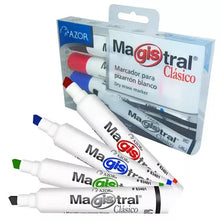 Marcadores Azor para Pizarrón Blanco Magistral Clasico 6mm 4 Piezas Elige Color Negro, Verde, Azul, Rojo - Azor