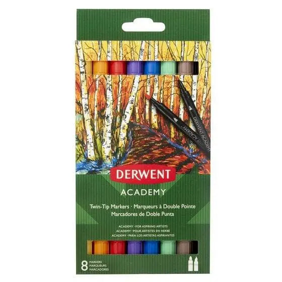 Derwent academy - Marcadores de doble punta pincel 8 piezas Derwent academy - Marcadores de doble punta pincel 8 piezas - Derwent