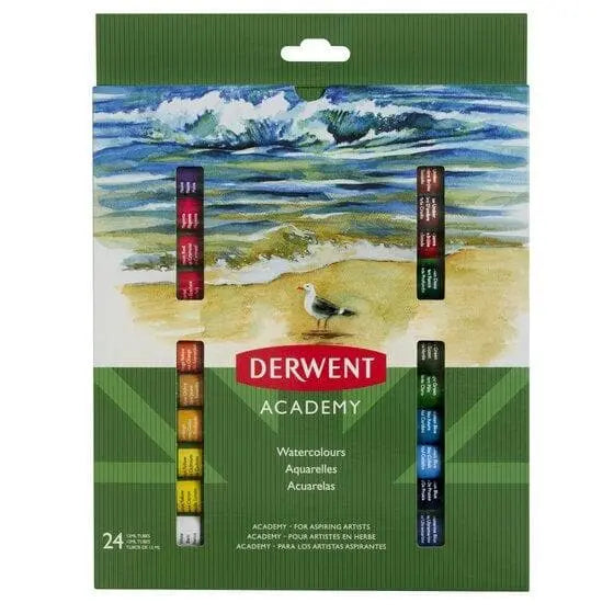 DERWENT - Caja de acuarelas con 24 tubos de 12 ml - derwent