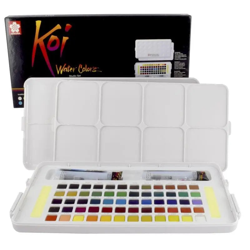 Estuche Acuarelas Sakura Koi 60 Colores +2 Pinceles Pintura - SAKURA KOI - detalle