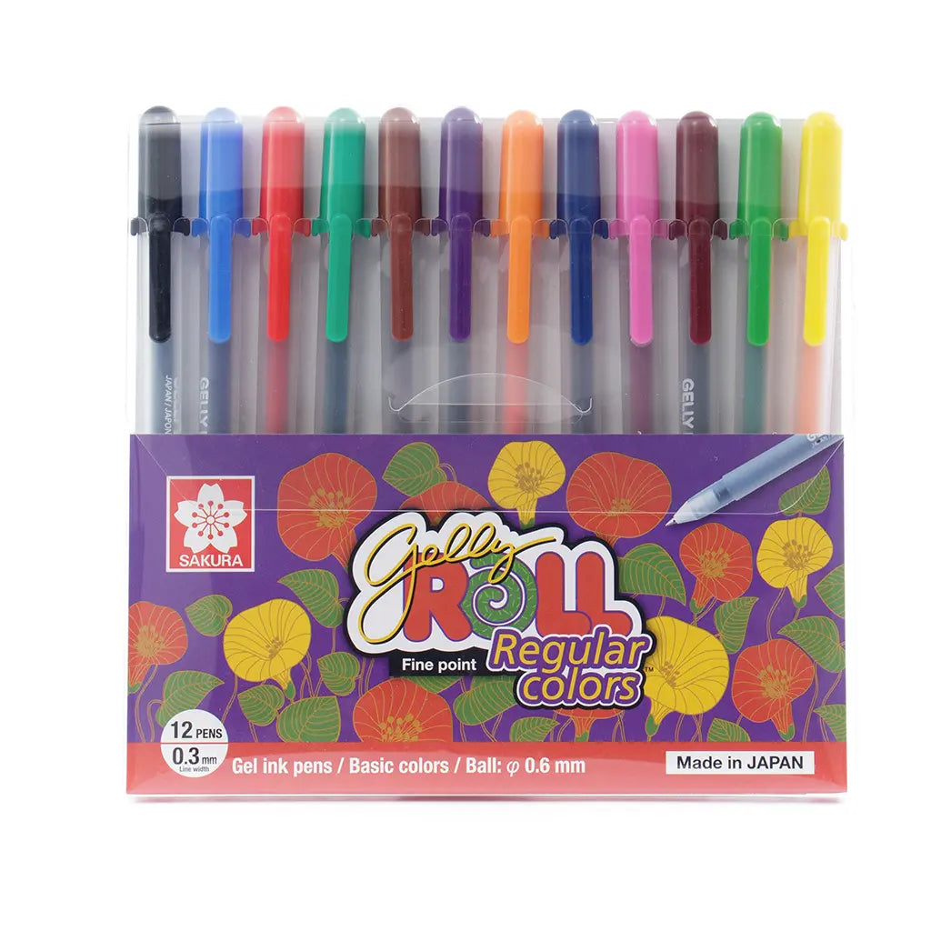 GELLY ROLL - 12 plumas de gel de colores regulares - Sakura