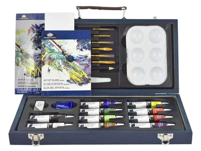 ROYAL LANGNICKEL - Estuche de arte de madera beginners acrílico #RSET-ACR3000 - royal langnickel