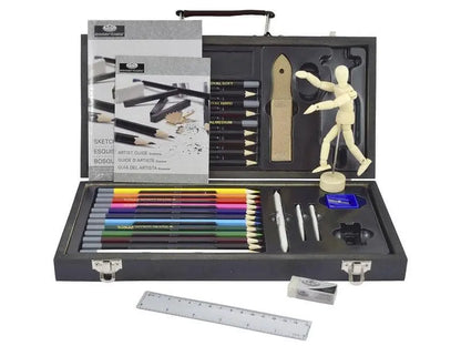 ROYAL LANGNICKEL - Estuche de arte de madera beginners sketch y dibujo - royal langnickel - vista lateral