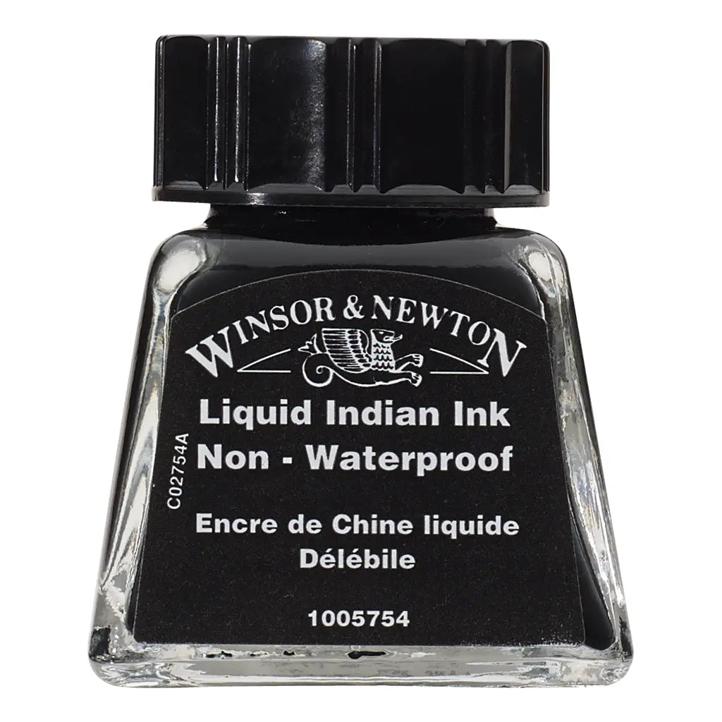 W&N - Liquid indian ink negro | #000000 | mate | ? | mate / 15 mm - Winsor and Newton