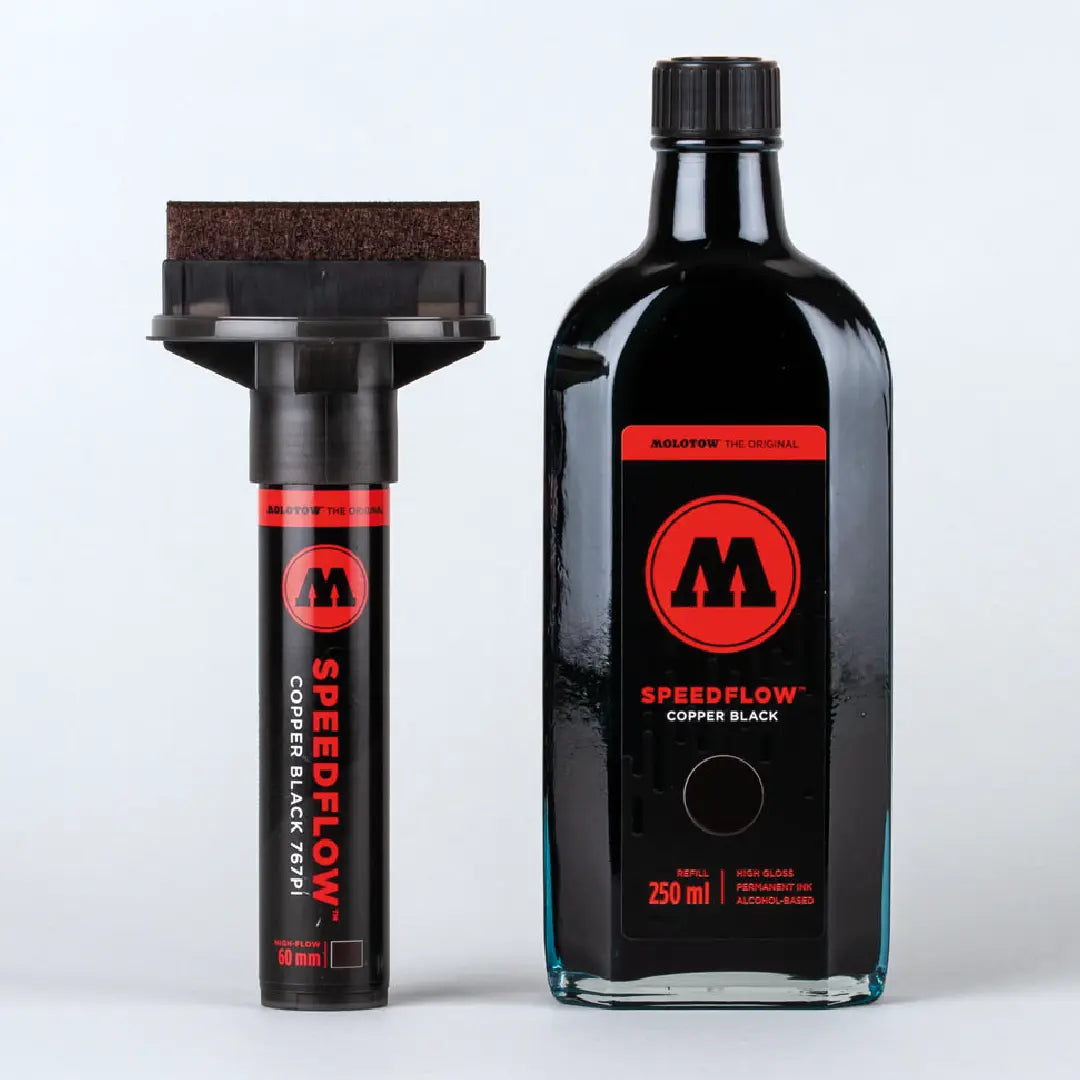 MOLOTOW -  MARCADOR PERMANENTE NEGRO SPEEDFLOW 767PI 60MM - Molotow - empaque