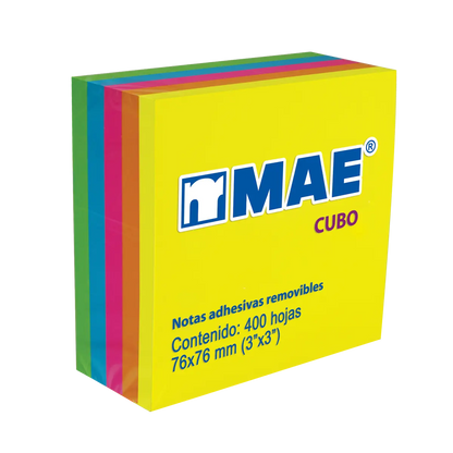 Block de notas adhesivas MAE 3x3 con 400 hojas - Mae