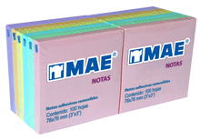 Block de notas adhesivas Mae 3x3 pastel con 12 blocs - Mae