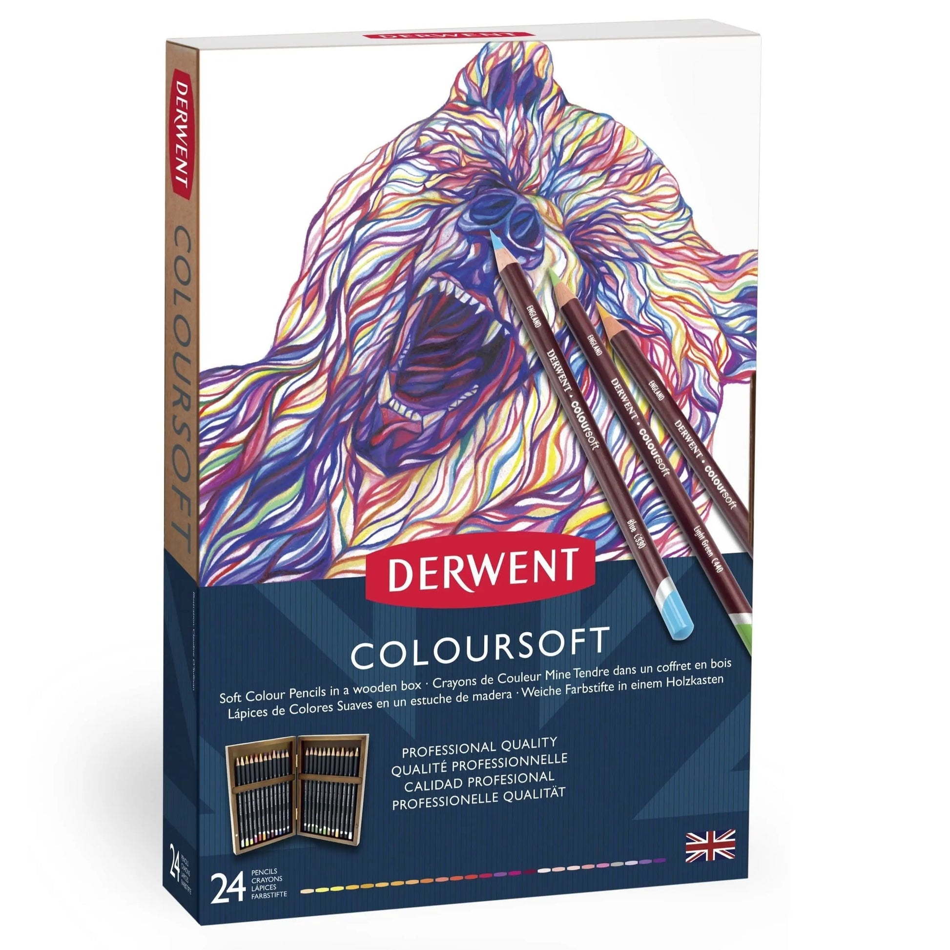 Derwent - Estuche de madera con 24 lápices de colores coloursoft no. 2300153 - Derwent