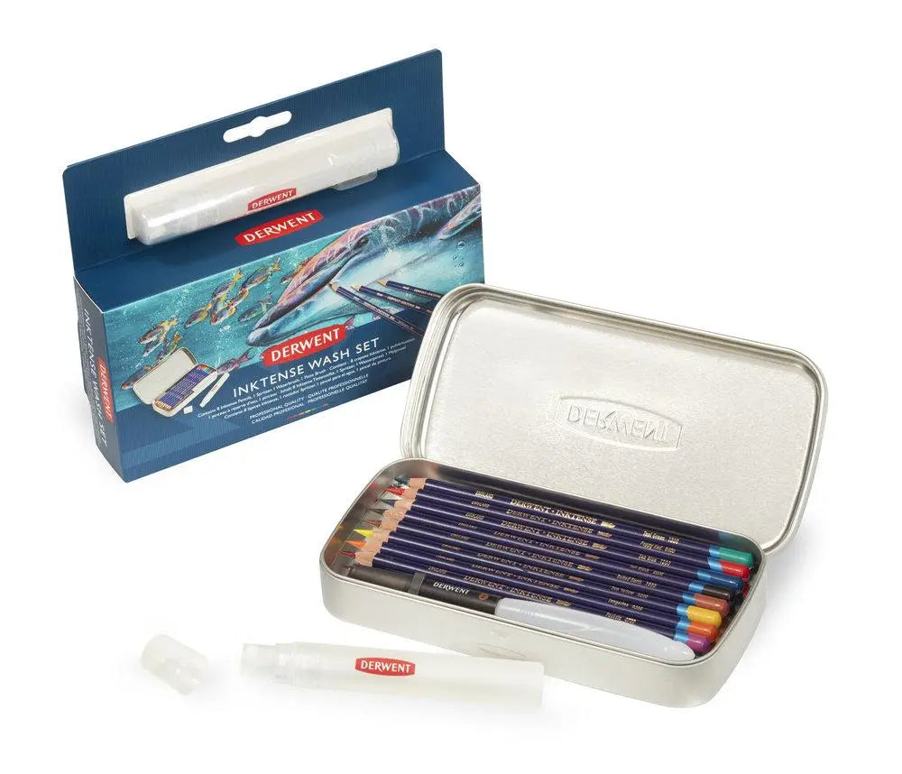 Derwent - Caja metálica con 8 lápices inktense # 2302584 colección de regalo Derwent - Caja metálica con 8 lápices inktense # 2302584 colección de regalo - Derwent