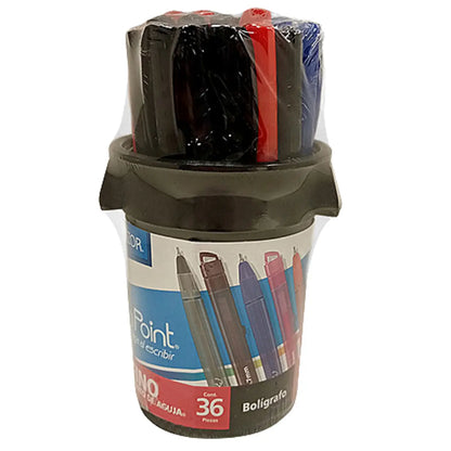 Bolígrafos Plumas Azor Pin Point Punta Fino 0.7mm 36 Piezas Surtido 2 - Azor