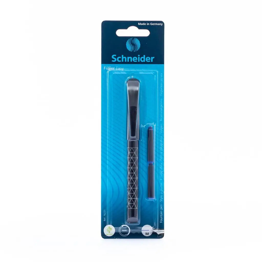 SCHNEIDER - PLUMA FUENTE ESTILOGRAFICA PUNTO MEDIANO TINTA AZUL - EASY - Schneider