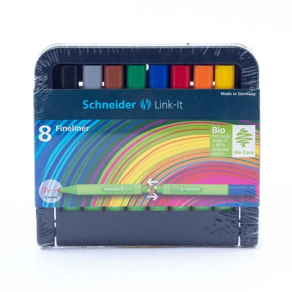 SCHNEIDER -ESTUCHE CON 8 ESTILÓGRAFO FINELINER LINK-IT 0.4 Schneider
