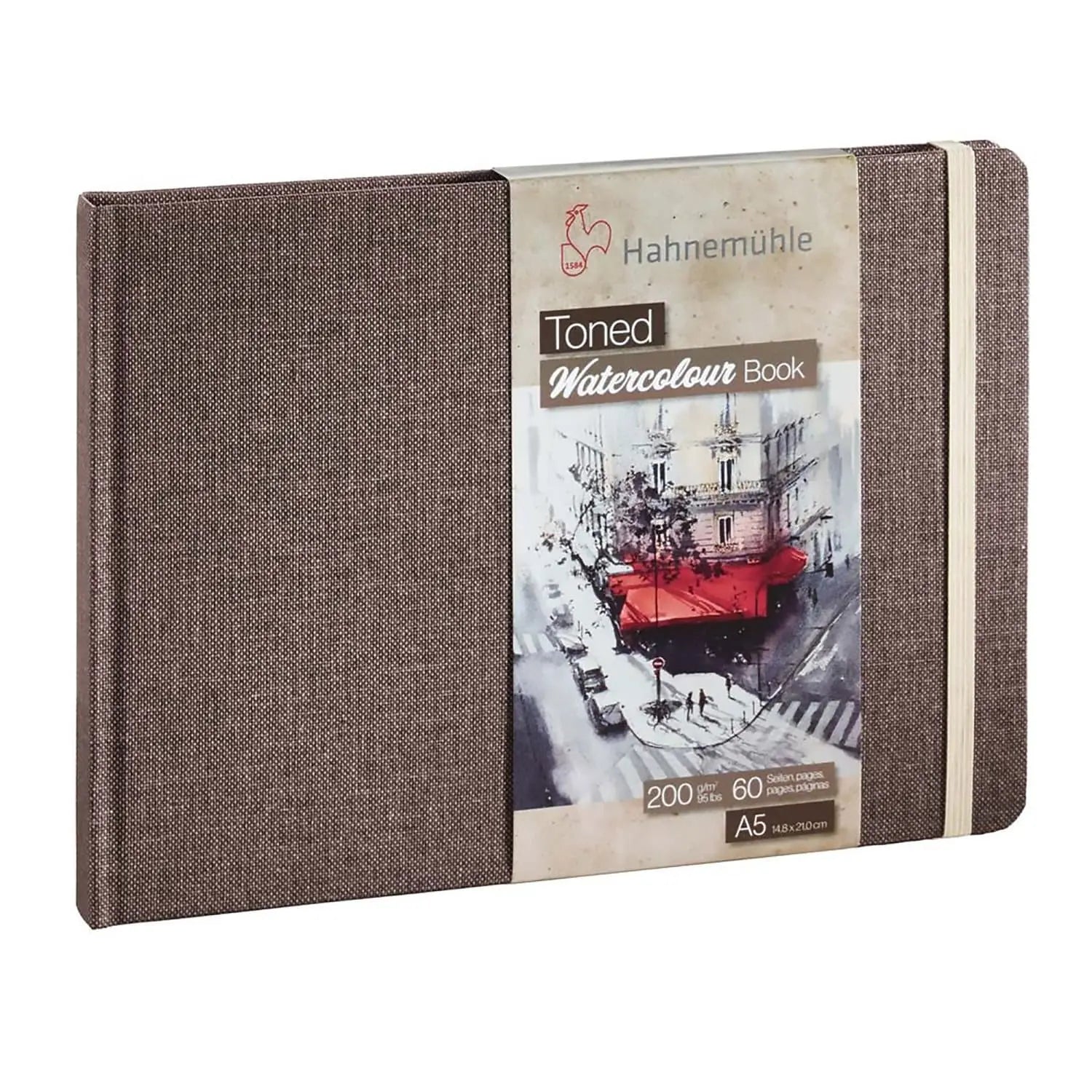 Hahnemühle - Libro beige para acuarela paisaje 14.8 x 21 cm (A5) - Hahnehmuhle