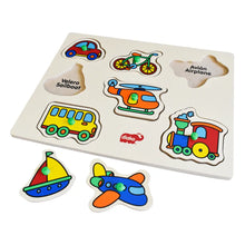 Rompecabezas Transportes Madera Coches Ingles Español Diako - Diako
