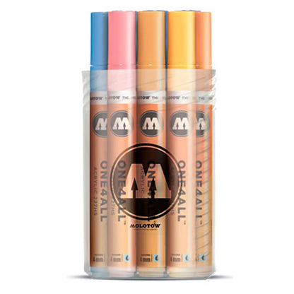 MOLOTOW -  MAIN KIT PASTEL CON 12 MARCADORES ACRÍLICOS ONE4ALL 4MM - Molotow - empaque