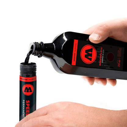 MOLOTOW - REFILL SPEEDFLOW TINTA PERMANENTE NEGRA  250ML - Molotow - detalle