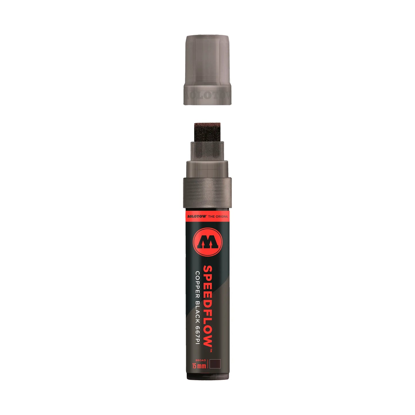 MOLOTOW -  MARCADOR PERMANENTE NEGRO SPEEDFLOW 667PI 15MM - Molotow - vista lateral