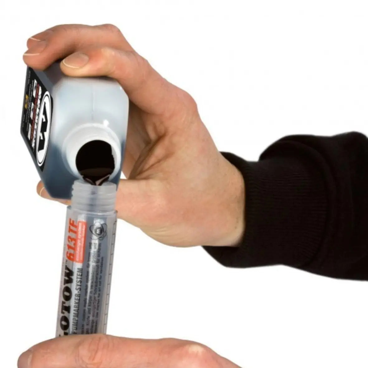 MOLOTOW - REFILL TINTA NEGRA BRILLANTE COVERSALL 250ML - Molotow - vista lateral