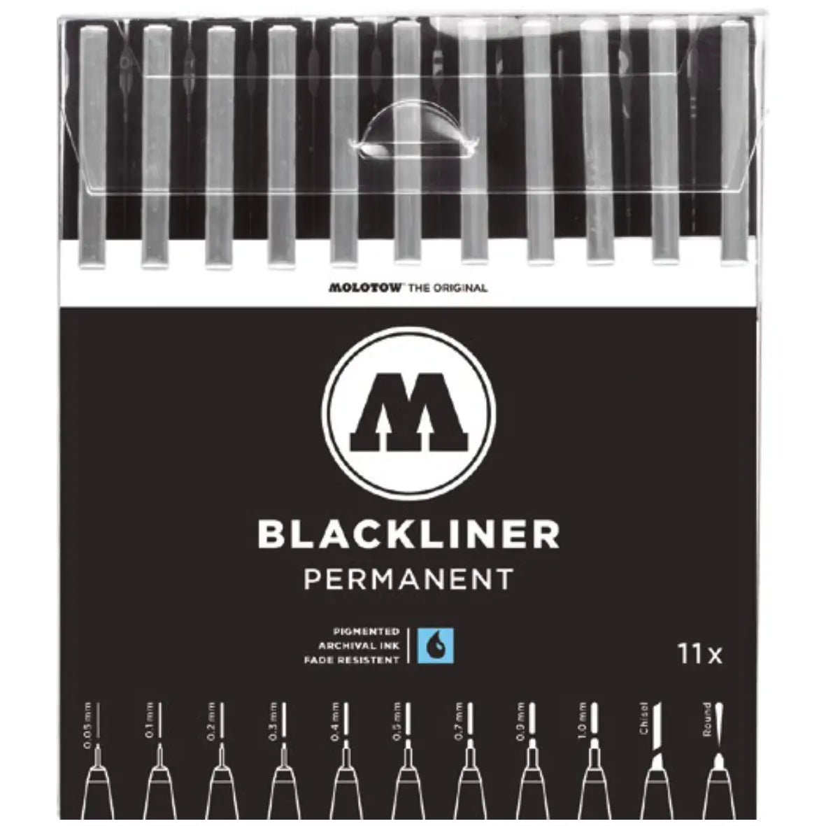 MOLOTOW - SET CON 11 ESTILÓGRAFOS BLACKLINER - Molotow