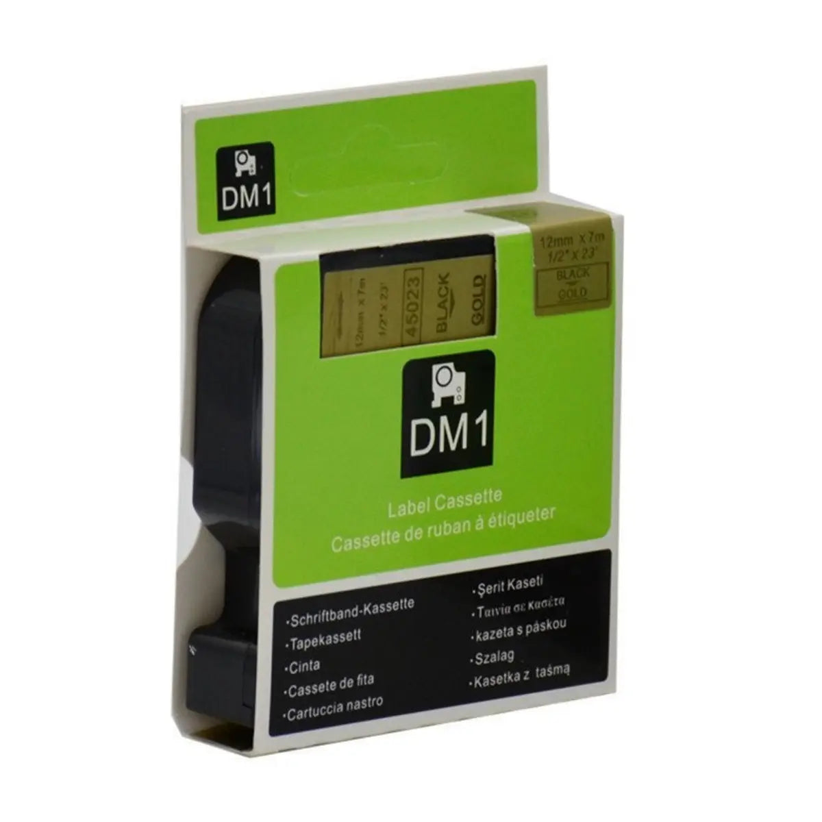 Cinta Rotuladora Dorada en Tinta Negro 12mm x 7m 45023 - dymo