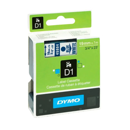 Cinta Rotuladora Blanca Con Tinta Azul 19mm x 7m 45804 - dymo - vista lateral