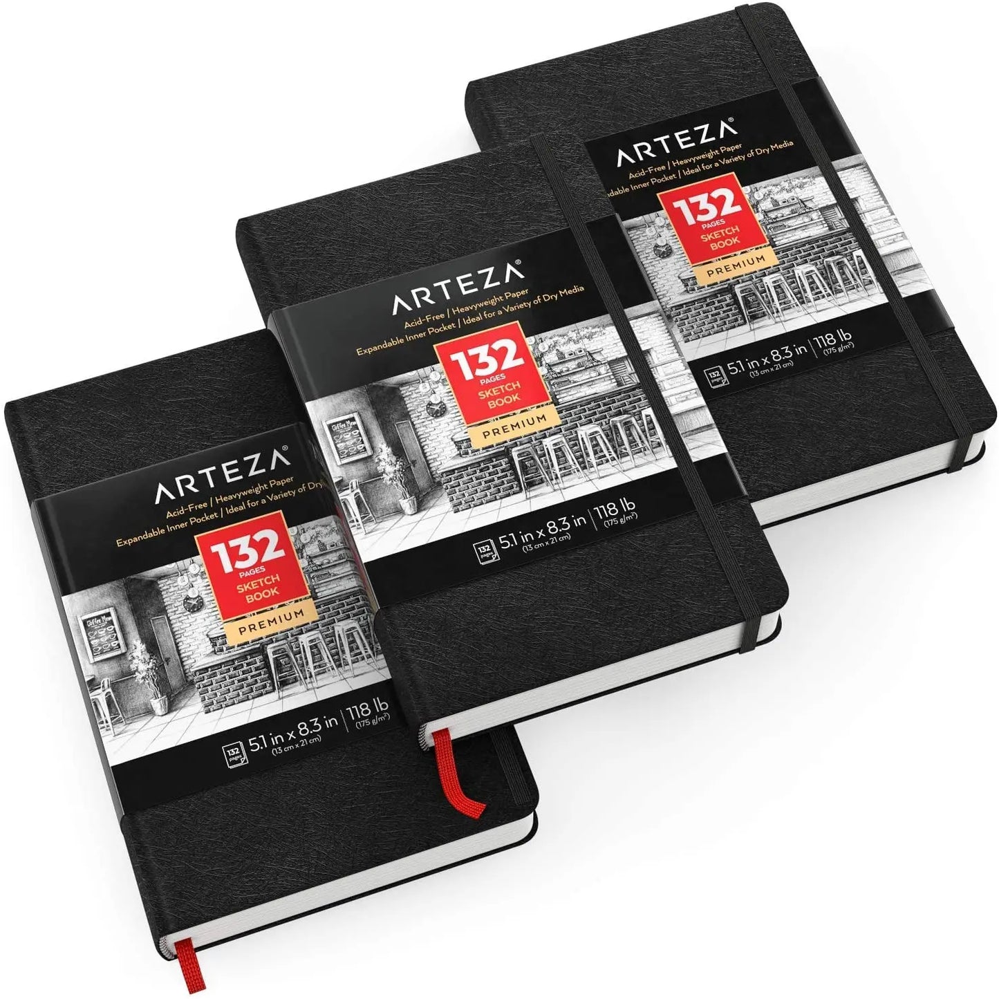 1 Pza Sketchbook Cuaderno Dibujo 132 Hojas Gris 14x21 Arteza - Arteza - vista lateral