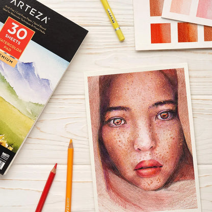 1 Block Papel Acuarela Watercolour 300g 14x21cm Arteza - Coveme - accesorios