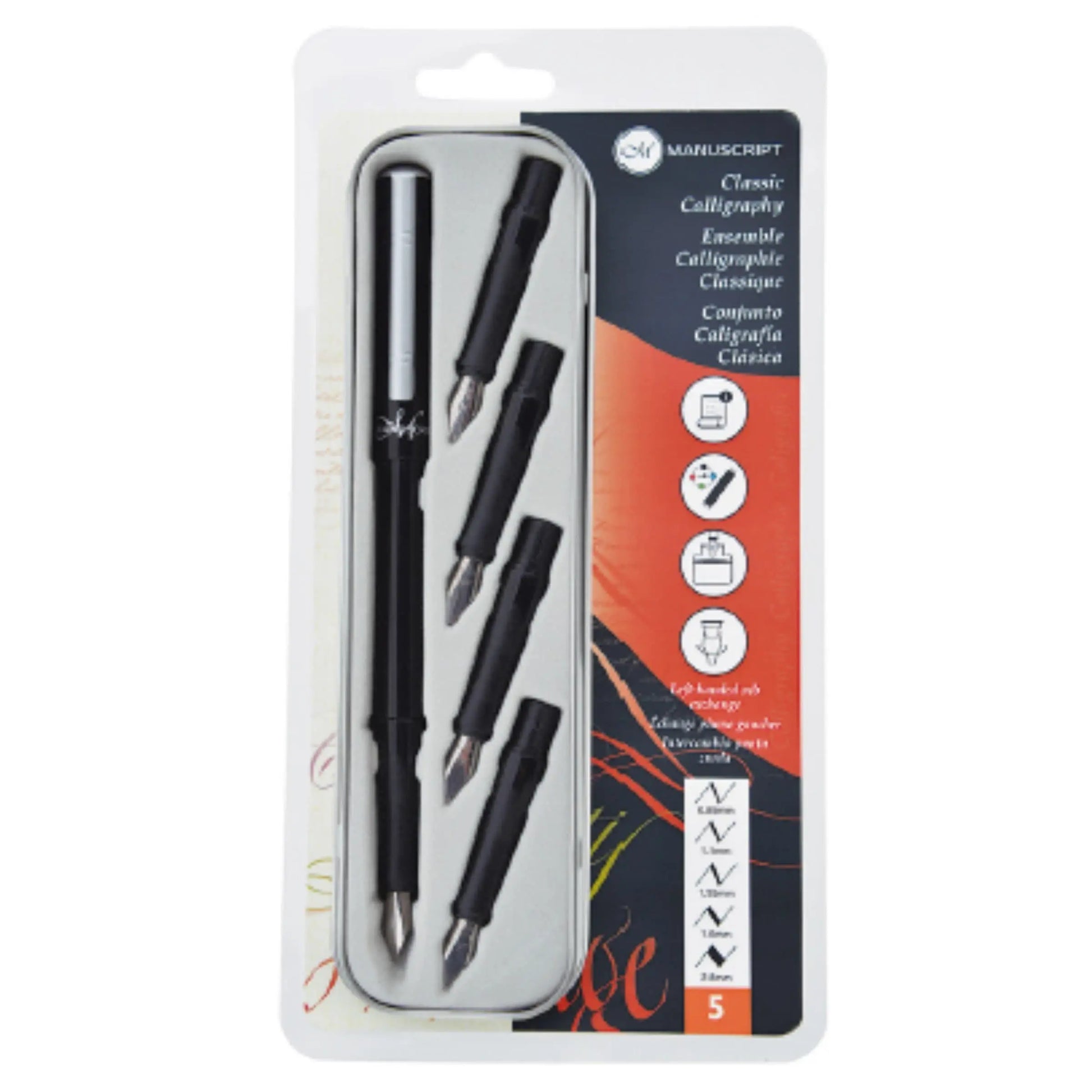 MANUSCRIPT - Pluma Fuente con 5 piezas para caligrafía Mc1185-A - Manuscript