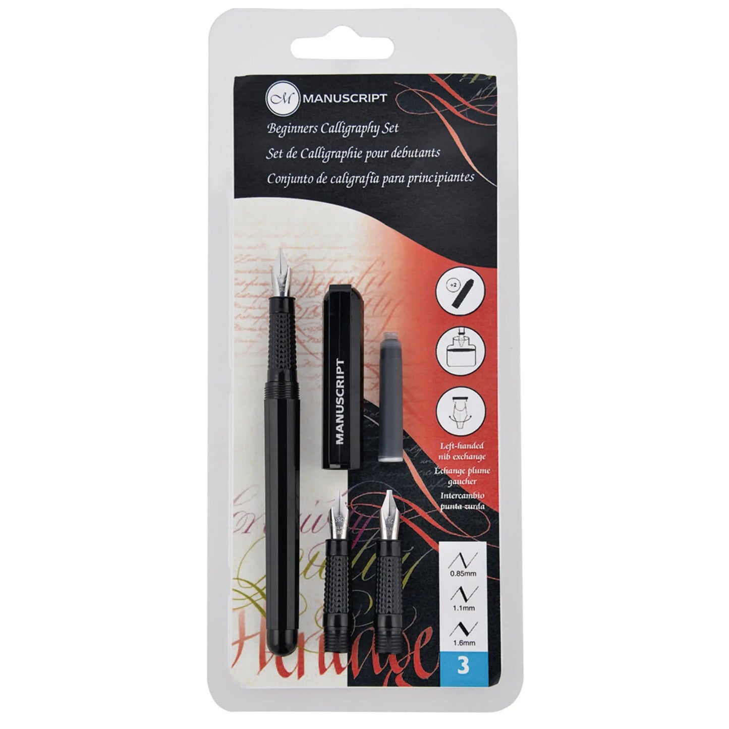 MANUSCRIPT - Pluma fuente con 3 piezas para caligrafía  Mc1235-A - Manuscript