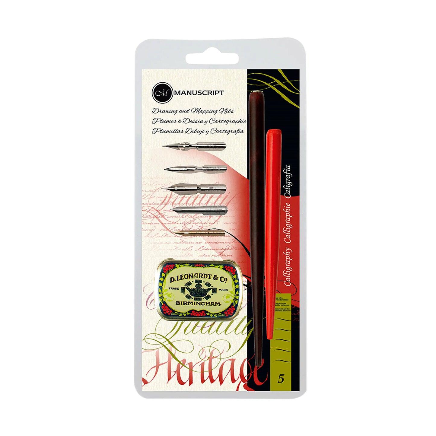 MANUSCRIPT - Set de plumillas para dibujo y cartografía con 5 piezas MDP2086-A - Manuscript