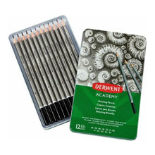 DERWENT - Caja metálica con 12 lápices de grafito - DERWENT