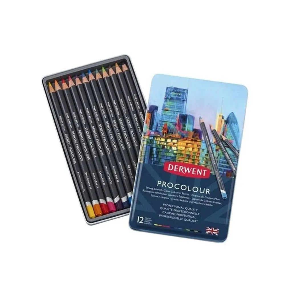 Derwent - Caja metálica lápies procolour con 12 piezas #2302505 Derwent - Caja metálica lápies procolour con 12 piezas #2302505 - Derwent