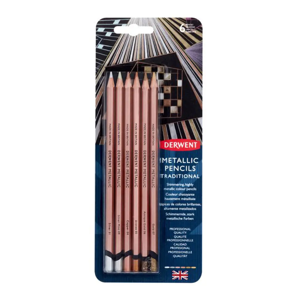 Derwent - Set con 6 lápices metálicos colores tradicional - Derwent