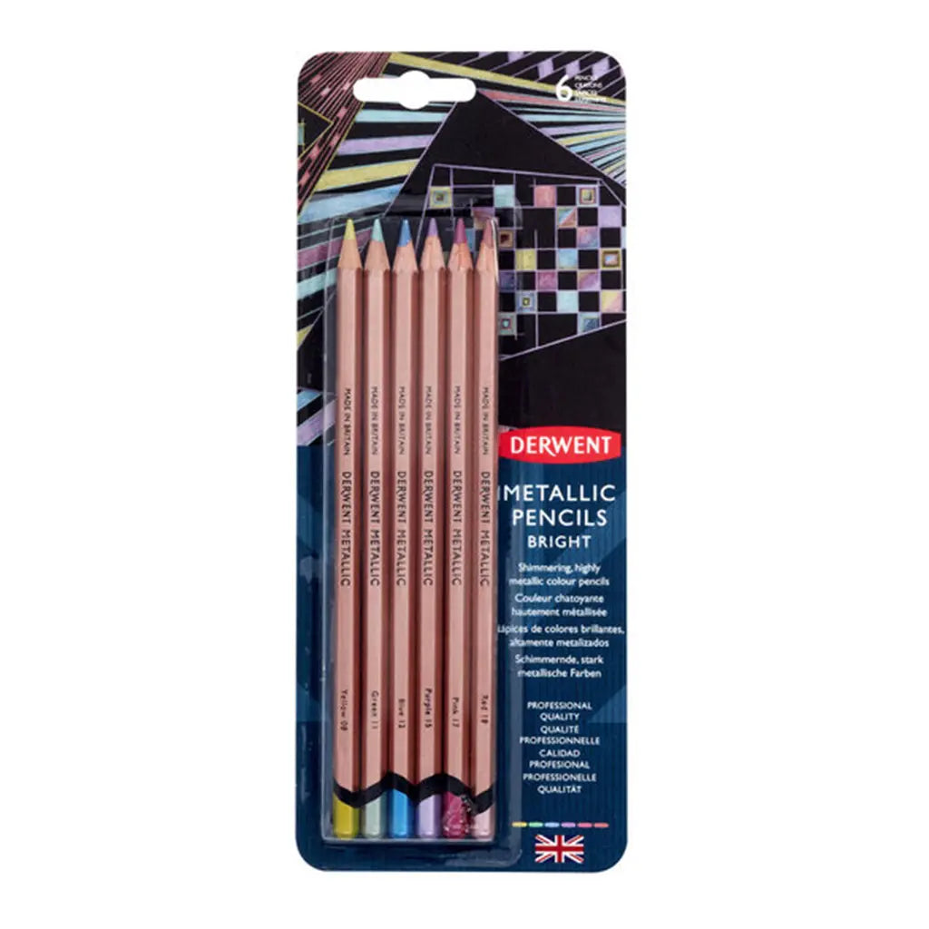 Derwent Set de 6 lápices metálicos colores brillantes Derwent - Set de 6 lápices metálicos colores brillantes - Derwent