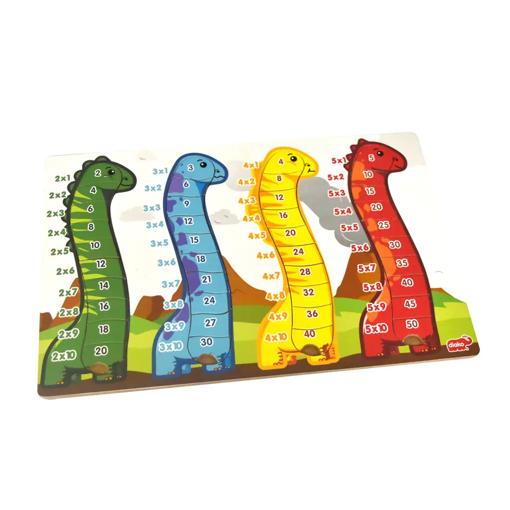 ROMPECABEZAS TABLAS MULTIPLICAR DINOSAURIO 2-5 OP* - Diako - detalle