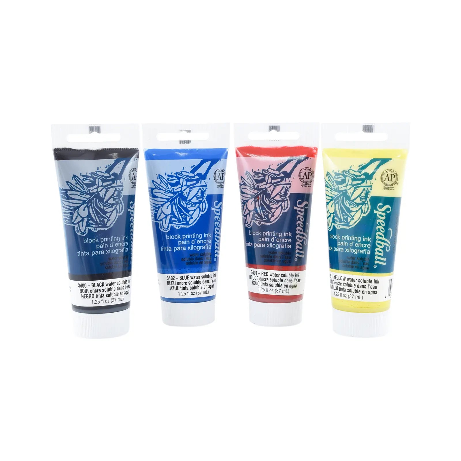 SPEEDBALL - KIT CON 4 PZ DE TINTA PARA XILOGRAFIA 37ML #003477 - Coveme - vista lateral