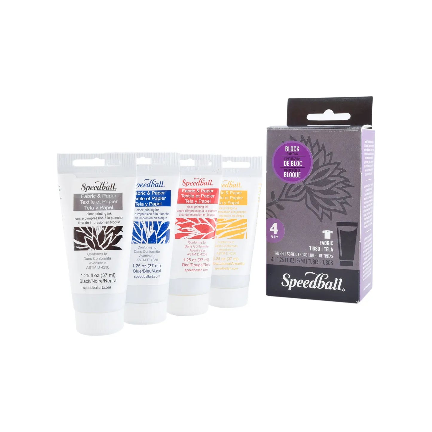 SPEEDBALL - KIT CON 4 PZ DE TINTA PARA XILOGRAFIA 37ML #003485 - Coveme