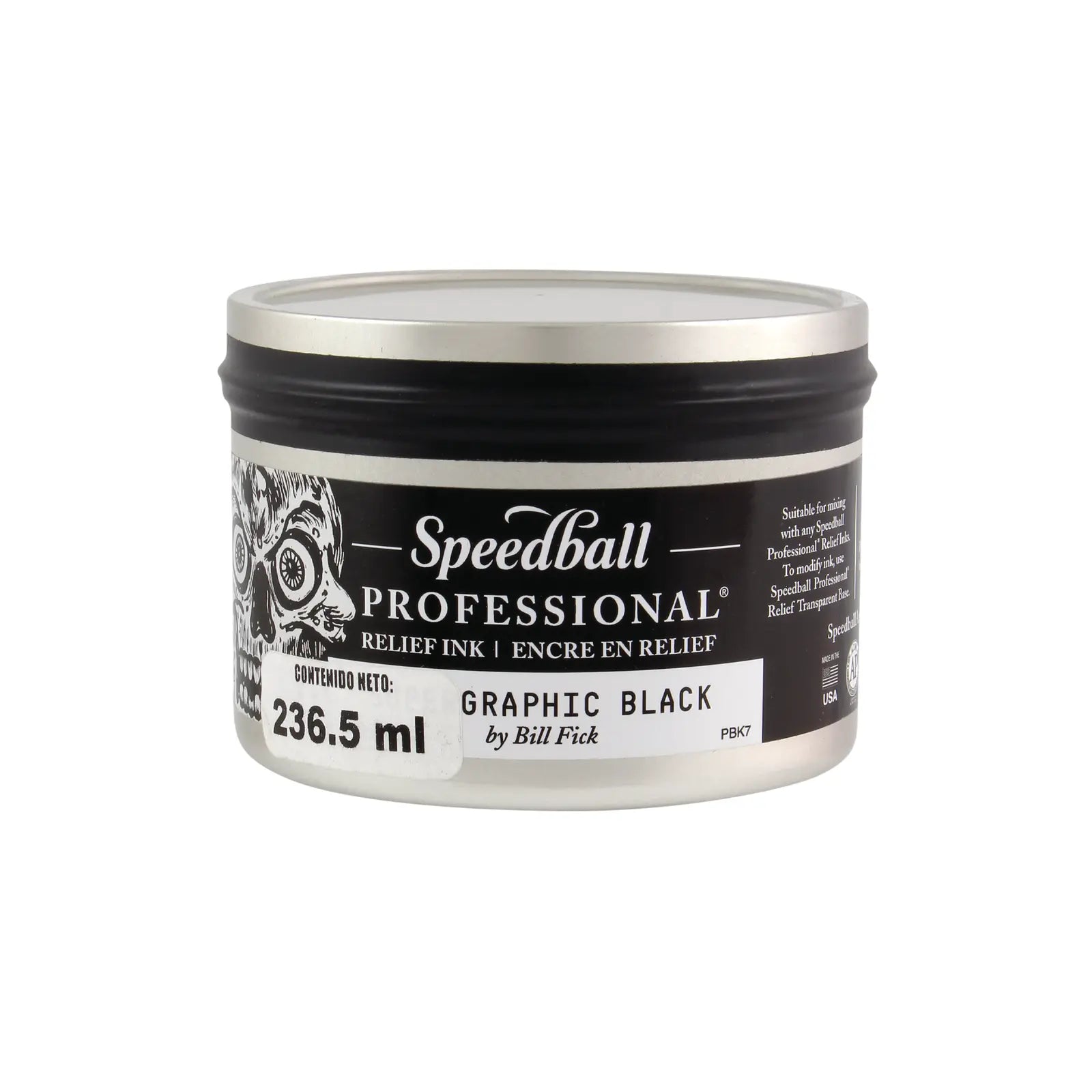 SPEEDBALL - Tinta profesional supergraphic black 236.5 ml - Speedball - vista lateral