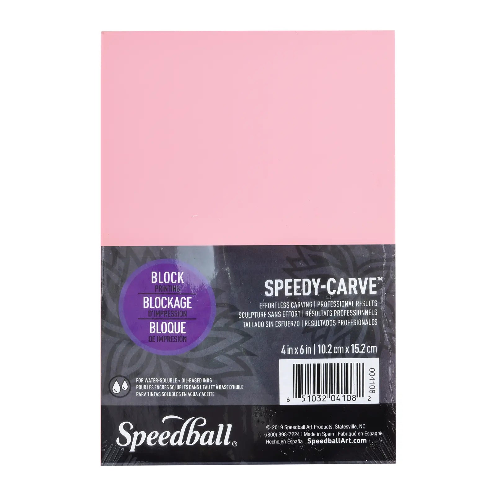 SPEEDBALL- BLOQUE ROSA PARA GRABADO Y TALLADO 15.2 x 30.5 cm - Coveme - vista lateral