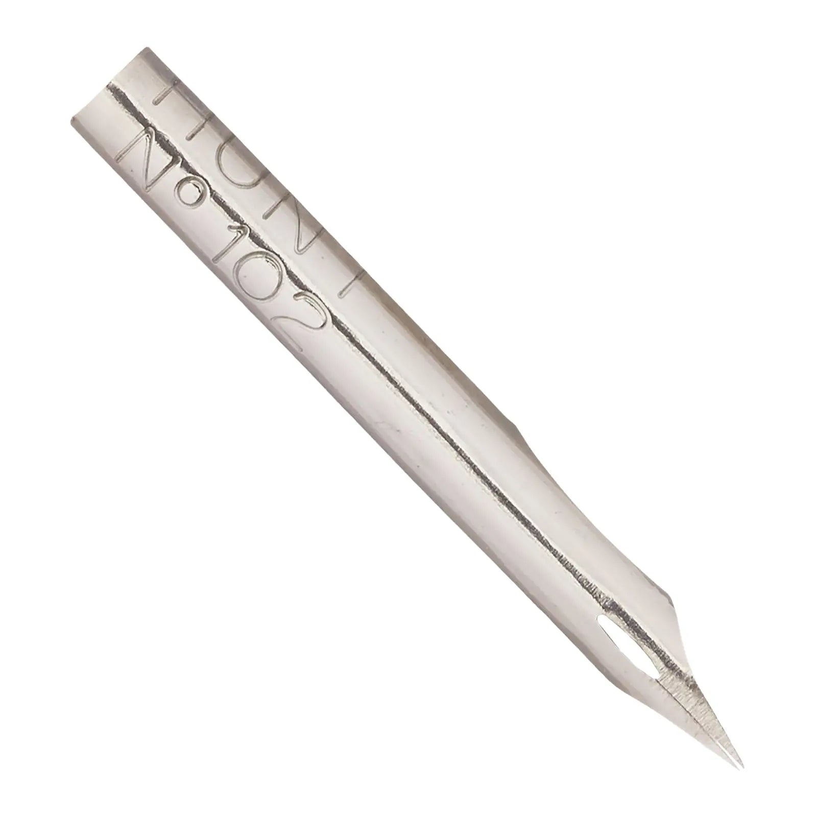 Speedball-Punta de acero para pluma fuente LETTERING & DRAWING CROW #102 - Coveme - vista lateral