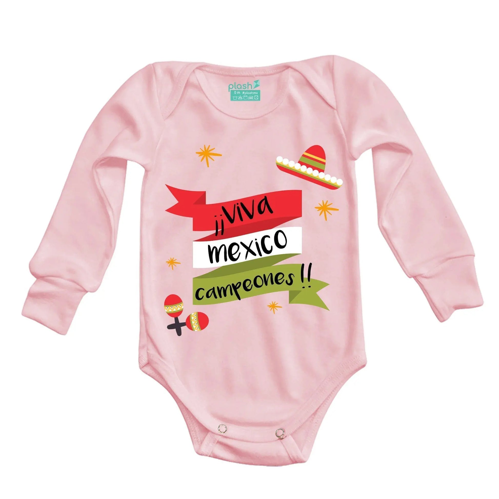 Body Bebé Canta y No Llores Manga Larga / Rosa / 24m - PLASH - detalle