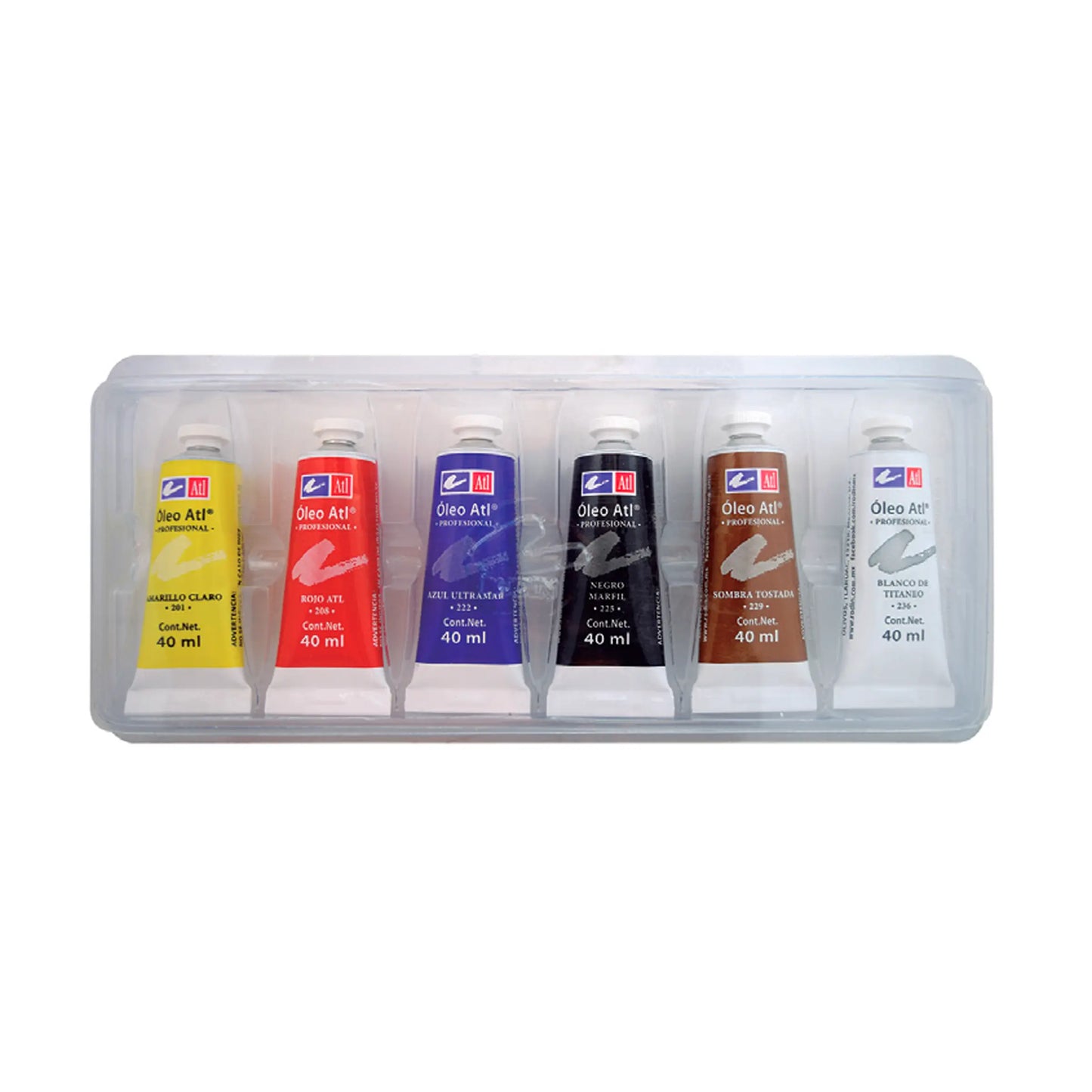 ATL - Estuche con 6 tubos de óleo con  40 ml cada uno - atl
