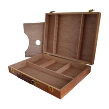 ATL - Estuche de madera con divisiones y porta pinceles - Atl