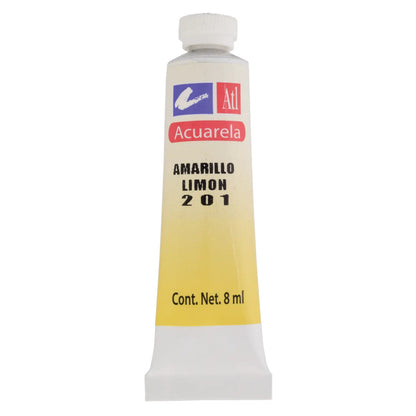 ATL - Pintura acuarela en tubo 8 ml azul ultramar no. 222 | #005598 | mate | ? | acuarelable / 8ml - atl - vista lateral