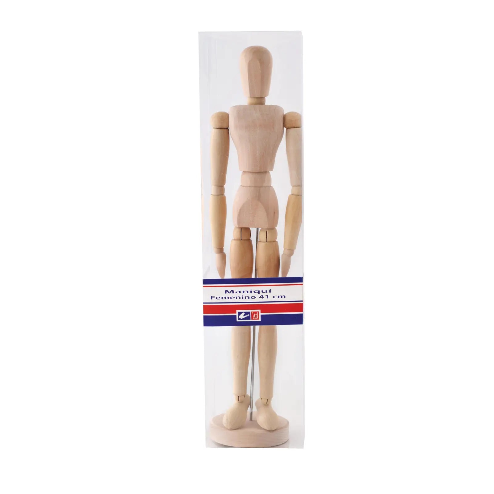 ATL - Maniquí de madera articulado femenino 40.5 cm - Atl - contenido