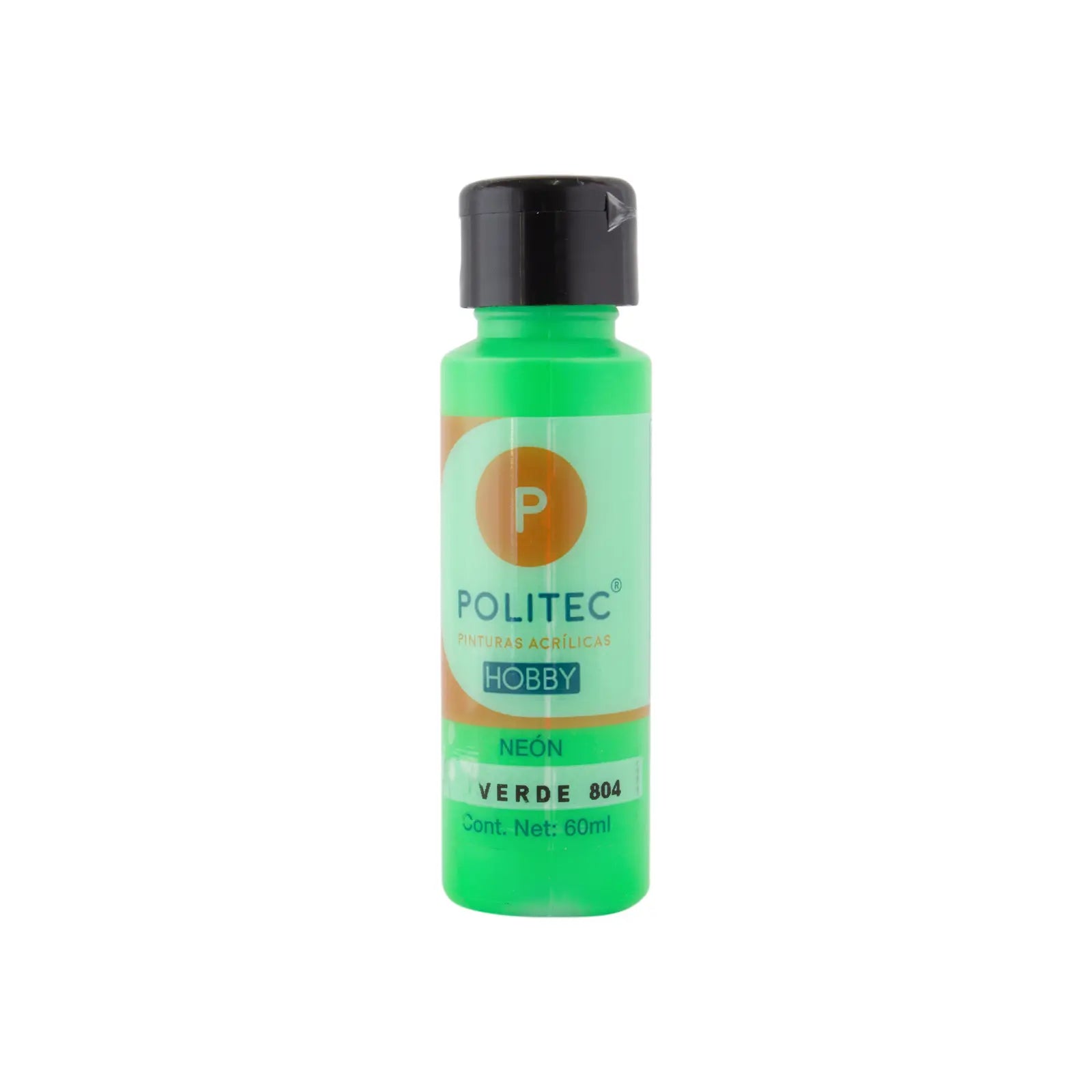 POLITEC - Pintura acrílica neón Línea hobby 60ml amarillo no. 23801 | #f2e837 | neon | ? | ? / 60 ml - Politec