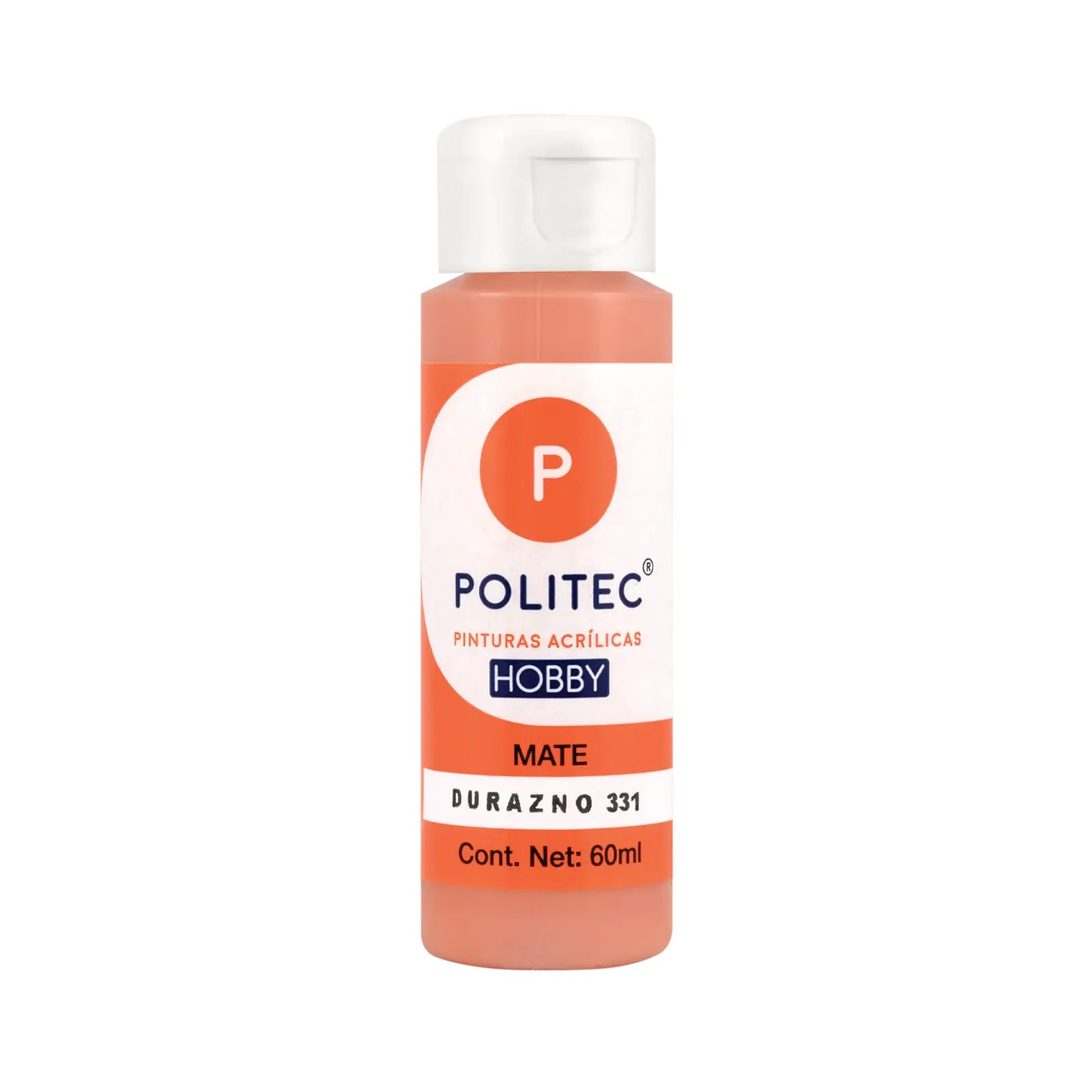 POLITEC - Pintura acrílica mate línea Hobby piel mongolia no 352 | #cfa292 | mate | ? | mate / 60 ml - Politec - vista lateral