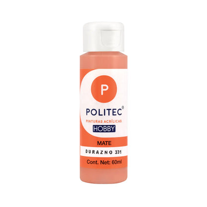 POLITEC - Pintura acrílica mate línea Hobby piel mongolia no 352 | #cfa292 | mate | ? | mate / 60 ml - Politec - vista lateral