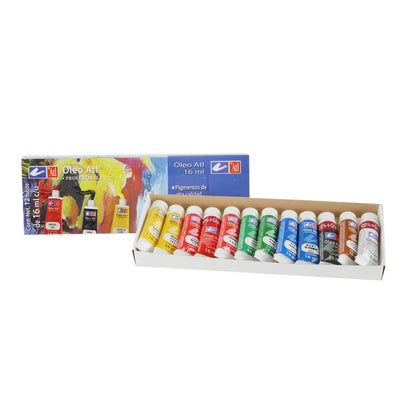 ATL - Estuche con 12 óleos en tubos de 16 ml cada uno - atl - detalle